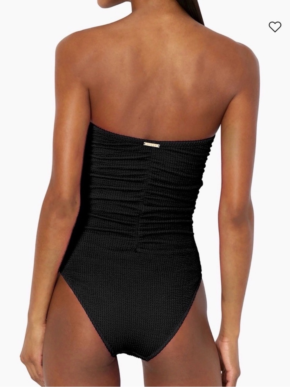 MillyTextured Ruched Strapless One-Piece Swimsuit Blavk Sz L Last One! - Picture 4 of 6